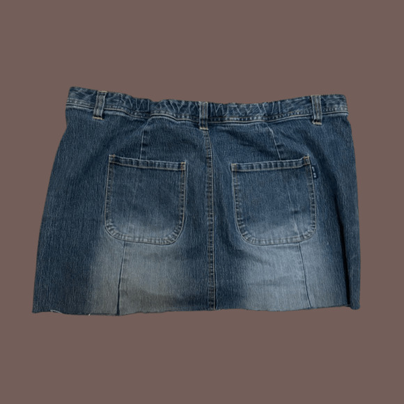 Route 66 Denim Mini Skirt | Distressed | Size 20W | Vintage Y2K - Picture 3 of 6